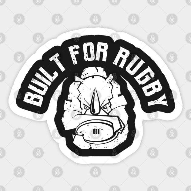 Built for Rugby Rhino Mascot Sticker by atomguy